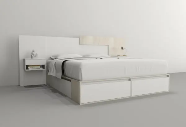 Table's 6443 Baúl 2 1/2 plazas cama cajonera con zapatero sommier 200 x 160 Queen Everest - Image 2
